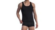 DEBARDEUR NOIR EN COTON SPORTSHIRT RED 1601 - OLAF BENZ