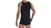 DEBARDEUR NOIR EN COTON SPORTSHIRT RED 1601 - OLAF BENZ