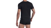 T-SHIRT NOIR EN COTON COL V REGULAR RED 1601 - OLAF BENZ