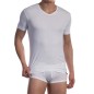 T-SHIRT BLANC EN COTON COL V REGULAR RED 1601 - OLAF BENZ