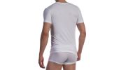 T-SHIRT BLANC EN COTON COL V REGULAR RED 1601 - OLAF BENZ