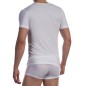 T-SHIRT BLANC EN COTON COL V REGULAR RED 1601 - OLAF BENZ