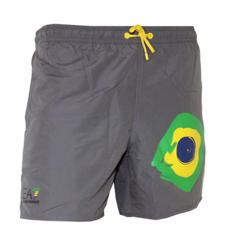 SHORT DE BAIN COURT GRIS SPECIAL FOOTBALL EURO 2016 BRESIL ARMANI - EA7