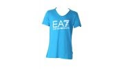 T SHIRT TURQUOISE COL ROND COTON AJOURE- EA7