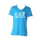 T SHIRT TURQUOISE COL ROND COTON AJOURE- EA7