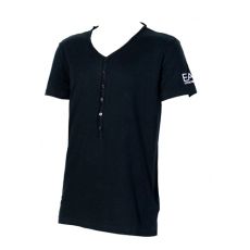 T SHIRT NOIR LARGE COL COTON - EA7