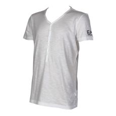 T SHIRT BLANC LARGE COL COTON - EA7