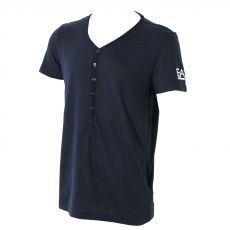 T SHIRT MARINE LARGE COL COTON - EA7