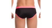 SLIP DE BAIN SPORT NOIR CEINTURE FUSHIA  0087 - JOR