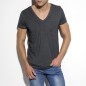 T-SHIRT EMBRODERY GRIS COL V TS143 - ES COLLECTION