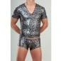 T-SHIRT COL V  ATHENI CAMOUFLAGE GRIS - BODYART