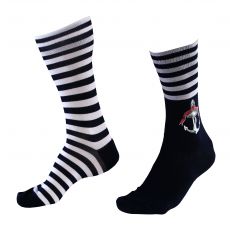 PACK DE 2 CHAUSSETTES MARINE HAUTE COTON (1 RAYEE ET 1 UNIS) - ARMANI