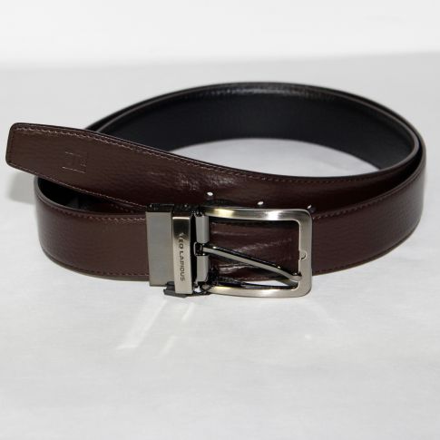 CEINTURE EN CUIR AJUSTABLE ET REVERSIBLE  BOUCLE ARDILLON - TED LAPIDUS