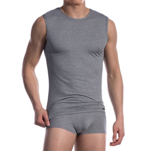 DEBARDEUR GRIS PLATINE EN MODAL COLLEGESHIRT RED1611  - OLAF BENZ