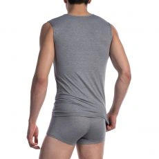 DEBARDEUR GRIS PLATINE EN MODAL COLLEGESHIRT RED1611  - OLAF BENZ