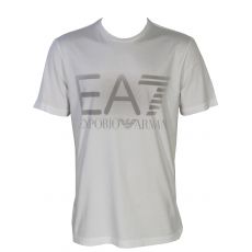 T-SHIRT MANCHES COURTES COL ROND BLANC CASSE - EA7