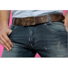 CEINTURE EN CUIR MARRON AVEC PLAQUE METALLIQUE ES  BLT006 - ES COLLECTION