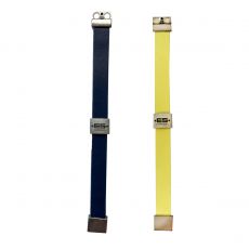 BRACELET REVERSIBLE EN CUIR BI COLOR NAVY/JAUNE AC040 - ES COLLECTION