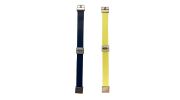 BRACELET REVERSIBLE EN CUIR BI COLOR NAVY/JAUNE AC040 - ES COLLECTION