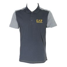 POLO T-SHIRT BI COLOR MANCHES COURTES GRIS - EA7