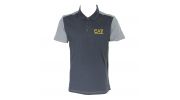 POLO T-SHIRT BI COLOR MANCHES COURTES GRIS - EA7