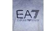 T-SHIRT EFFET DEVALE BLEU MANCHES COURTES COL ROND  - EA7