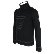 PULL OVER / SWEAT GRIS TENDANCE TRICOT NOIR - EA7
