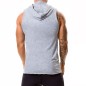 T-SHIRT HOODIE STEREO SANS MANCHES GRIS A CAPUCHE - JOR