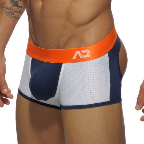 BOXER BOTTOMLESS NAVY CONTRAST MESH AD450 - ADDICTED