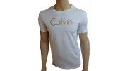 CALVIN KLEIN JEANS T-SHIRT CREW LOGO BLANC