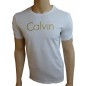 CALVIN KLEIN JEANS T-SHIRT CREW LOGO BLANC