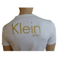 CALVIN KLEIN JEANS T-SHIRT CREW LOGO BLANC