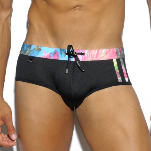 SLIP DE BAIN NOIR CONTRAST STRIPES 1722 – ES COLLECTION SLIP DE BAIN NOIR CONTRAST STRIPES 1722 – ES COLLECTION