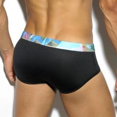 SLIP DE BAIN NOIR CONTRAST STRIPES 1722 – ES COLLECTION