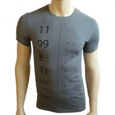 CALVIN KLEIN JEANS T-SHIRT CREW CHIFFRE ANTRACITE
