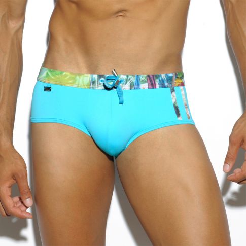 SLIP DE BAIN TURQUOISE CONTRAST STRIPES 1722 – ES COLLECTION SLIP DE BAIN TURQUOISE CONTRAST STRIPES 1722 – ES COLLECTION