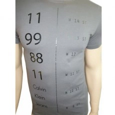 CALVIN KLEIN JEANS T-SHIRT CREW CHIFFRE ANTRACITE