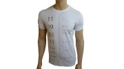 CALVIN KLEIN JEANS T-SHIRT CREW CHIFFRE BLANC