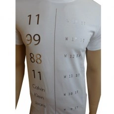 CALVIN KLEIN JEANS T-SHIRT CREW CHIFFRE BLANC