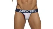JOCK STRAP BLANC CONTRASTED MESH  AD498 - ADDICTED