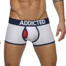 BOXER BLANC CONTRASTED MESH  AD497 - ADDICTED