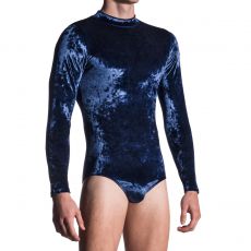 BOBY MANCHES LONGUES BLEU VELOURS  PULLOVER BODY  M656 - MANSTORE