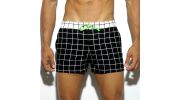 SHORT DE BAIN COURT SQUARES NOIR  1705 – ES COLLECTION