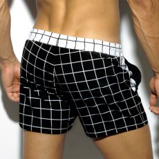 SHORT DE BAIN COURT SQUARES NOIR  1705 – ES COLLECTION