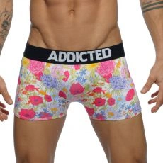 BOXER NOIR MICROFIBRE FLORAL DIGITAL  AD517 - ADDICTED