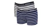 PACK 2 BOXERS BASIC MARINIERE NAVY ET BLANC USPA LOW RISE - US POLO