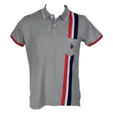 POLO GRIS BANDES TRICOLOR - US POLO
