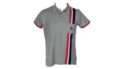 POLO GRIS BANDES TRICOLOR - US POLO