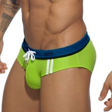 SLIP DE BAIN  VERT SPORT DETAIL BINDING  ADS109 - ADDICTED