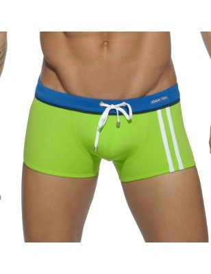 BOXER DE BAIN  VERT SPORT DETAIL BINDING  ADS133 - ADDICTED